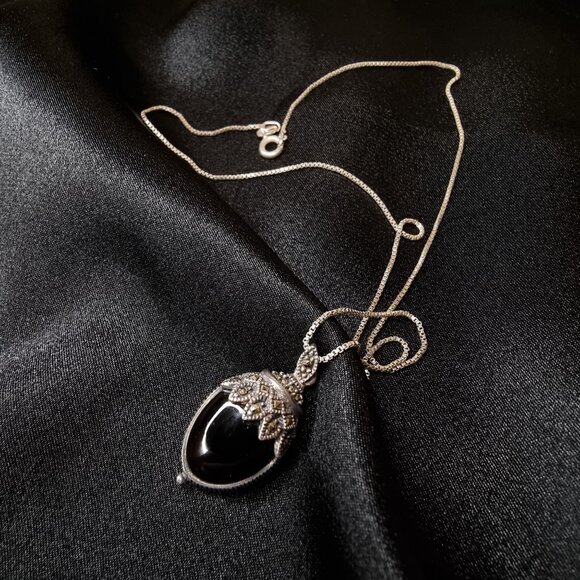 Rare Find Vintage Reversible Sterling Silver 925 Necklace With Double-Sided - Picture 2 of 7